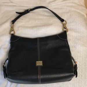 Dooney & Bourke Black Shoulder Bag Purse Silver Tone hardware pebbled